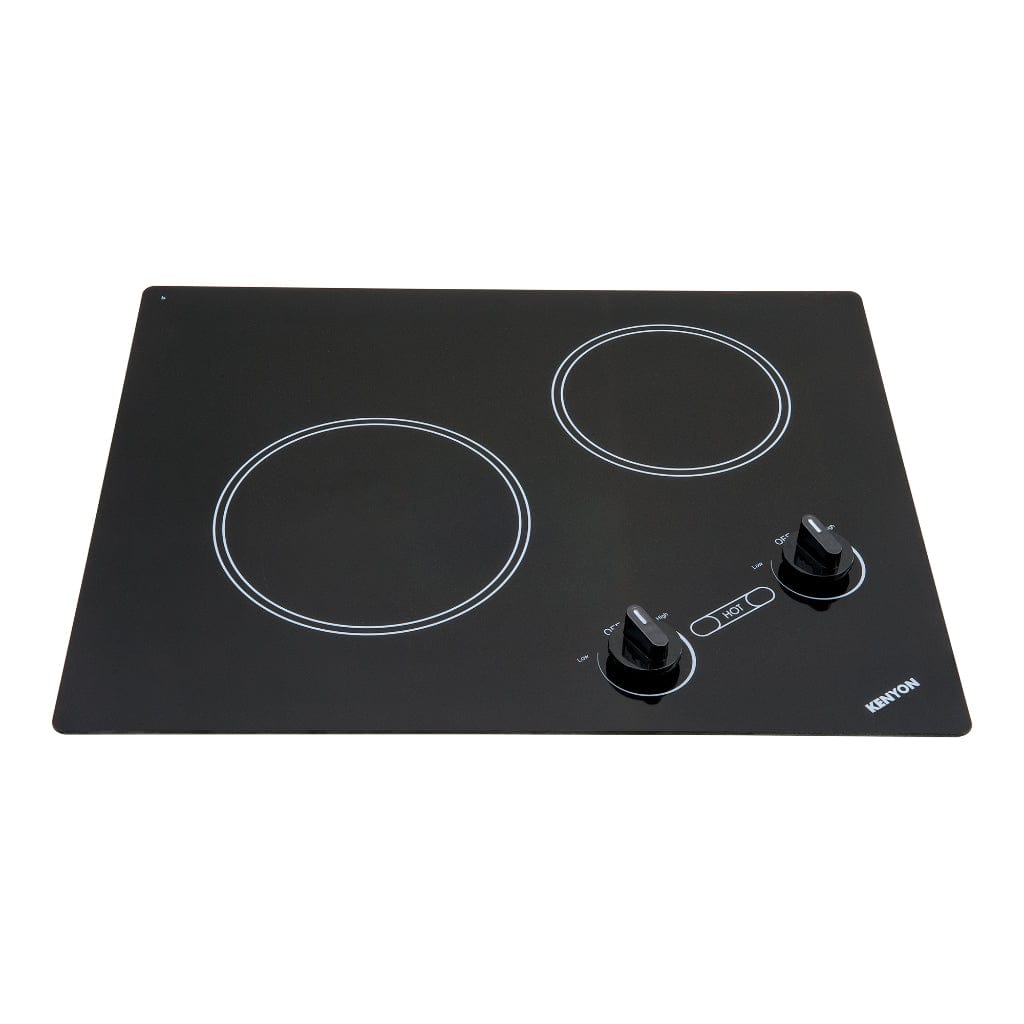 Kenyon Arctic 21" 2-Burner Black 240V XL Electric Cooktop With Knob Control