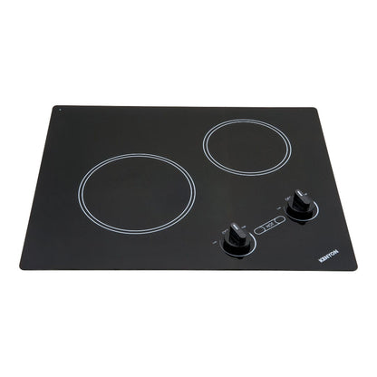 Kenyon Arctic 21" 2-Burner Black 240V XL Electric Cooktop With Knob Control