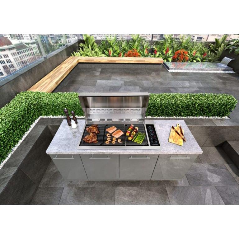 Kenyon Big American 41" 208V 3-Burner Two-Lid Built-In Electric Grill With IntelliKEN Touch Control And Mounting Holes