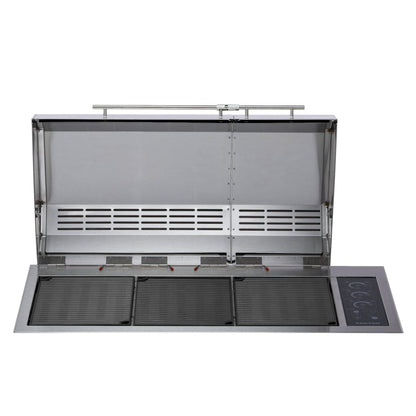 Kenyon Big American 41" 208V 3-Burner Two-Lid Built-In Electric Grill With IntelliKEN Touch Control And Mounting Holes