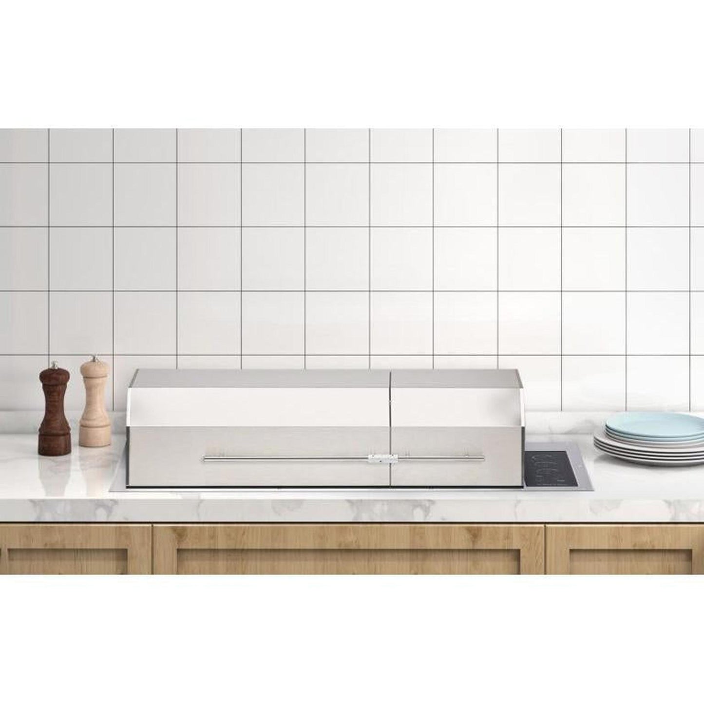 Kenyon Big American 41" 240V 3-Burner Two-Lid Built-In Electric Grill With IntelliKEN Touch Control