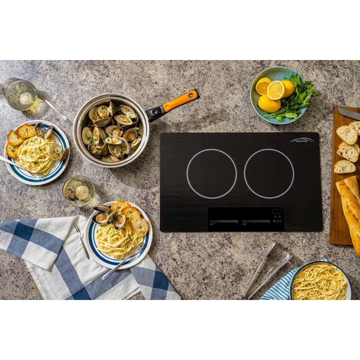 Kenyon Bridge Induction 21" 2-Burner Black 120V Landscape-Mount Electric Cooktop With SilKEN Mat
