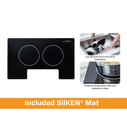 Kenyon Bridge Induction 21" 2-Burner Black 120V Landscape-Mount Electric Cooktop With SilKEN Mat