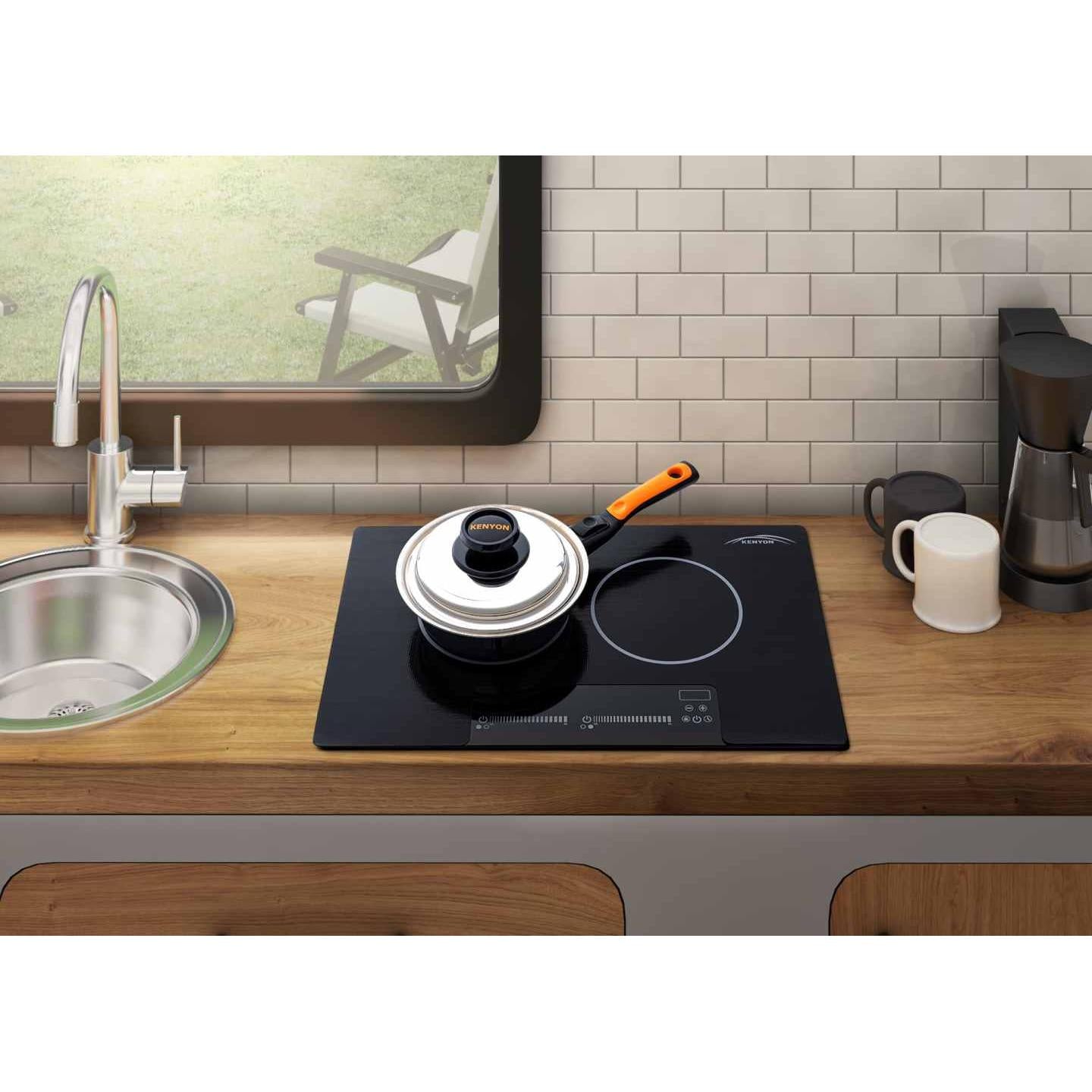 Kenyon Bridge Induction 21" 2-Burner Black 120V Landscape-Mount Electric Cooktop With SilKEN Mat