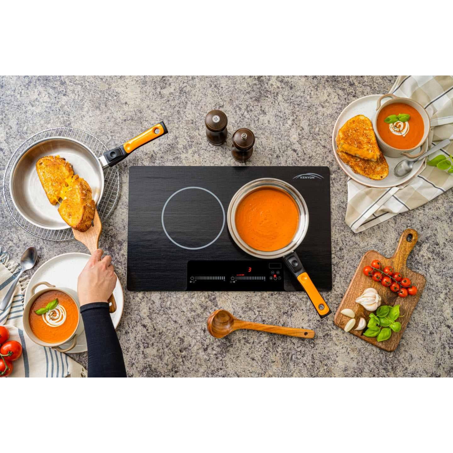 Kenyon Bridge Induction 21" 2-Burner Black 120V Landscape-Mount Electric Cooktop With SilKEN Mat