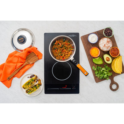Kenyon Bridge Induction 21" 2-Burner Black 240V 3700W Portrait-Mount Electric Cooktop With SilKEN Mat