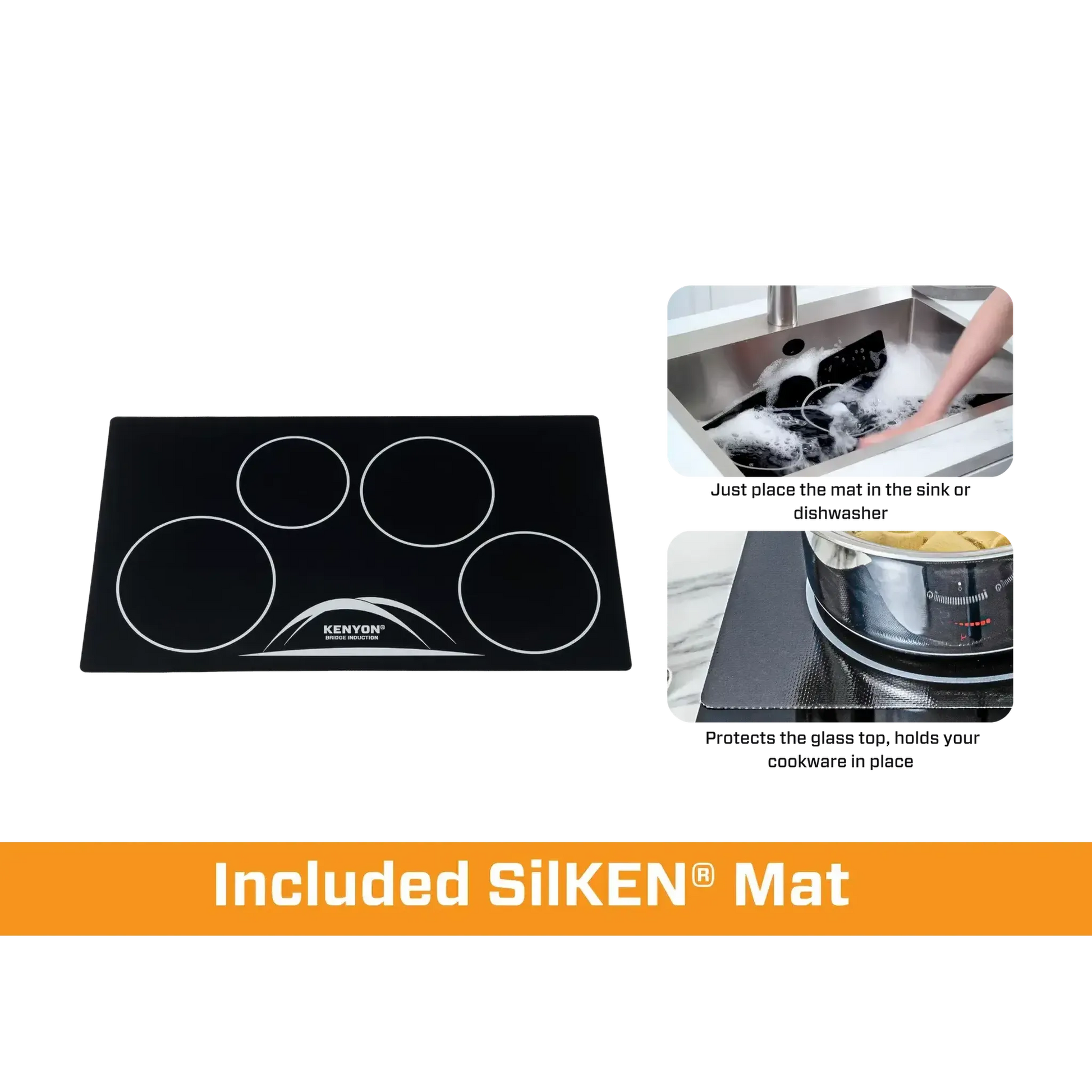 Kenyon Bridge Induction 30" Black 4-Burner 240V Electric Cooktop With SilKEN Mat