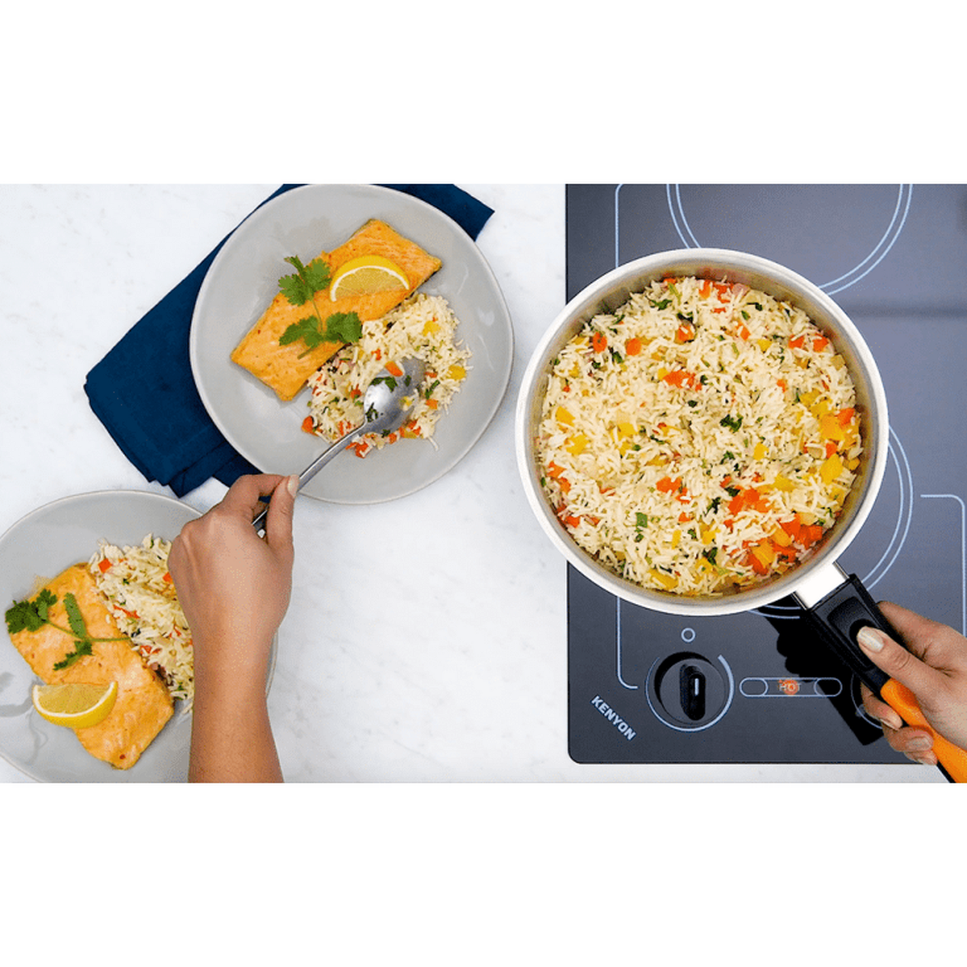 Kenyon Caribbean 21" 2-Burner Black 208V Electric Cooktop With Knob Control