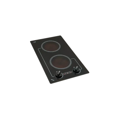 Kenyon Caribbean 21" 2-Burner Black 208V Electric Cooktop With Knob Control