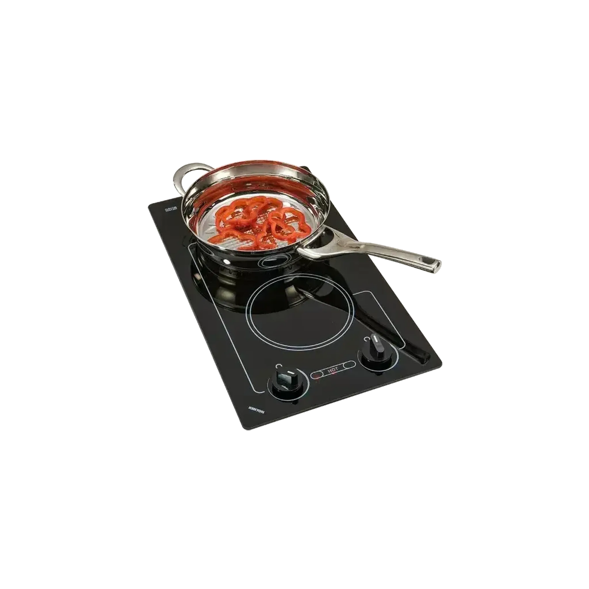 Kenyon Caribbean 21" 2-Burner Black 208V Electric Cooktop With Knob Control