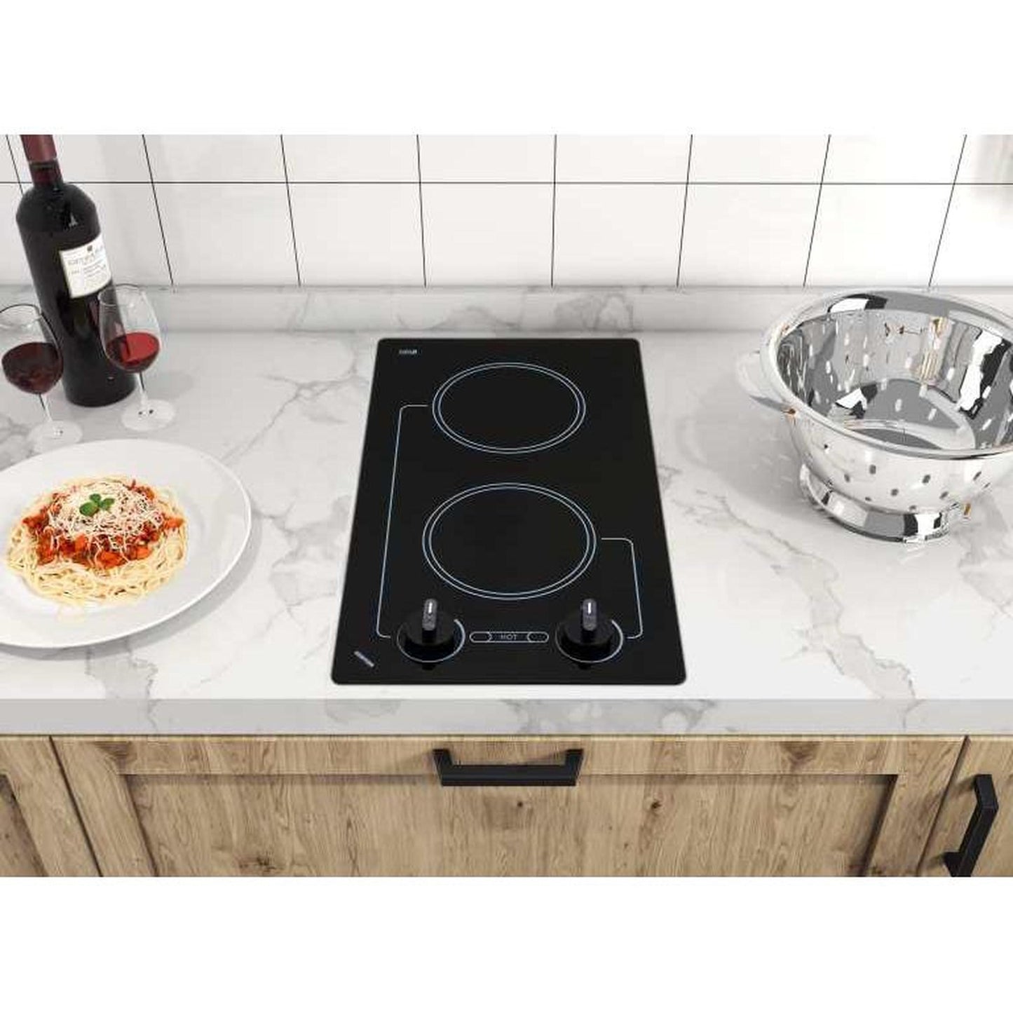 Kenyon Caribbean 21" 2-Burner Black 208V Electric Cooktop With Knob Control