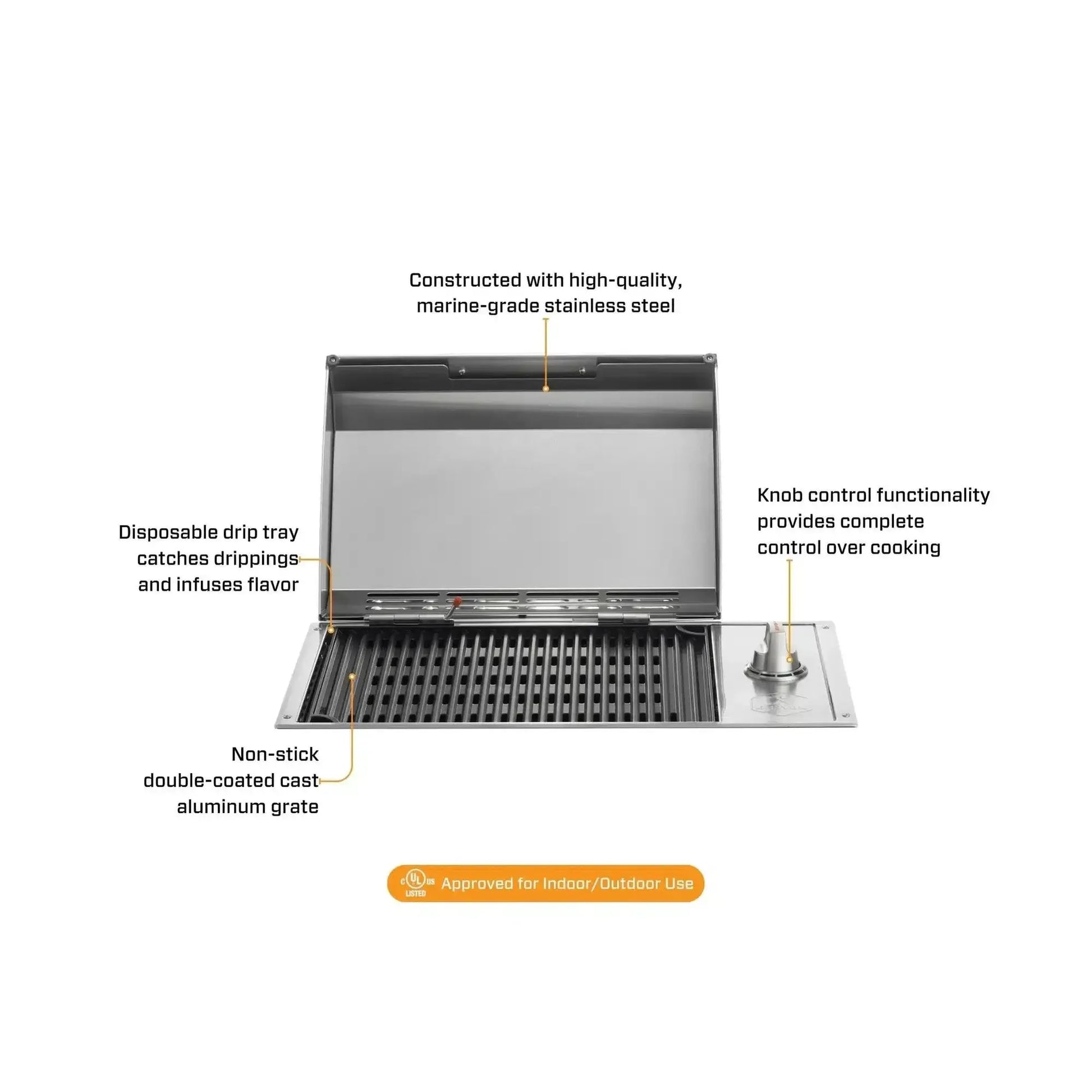 Kenyon City 20" 120V 1-Burner Built-In Electric Grill