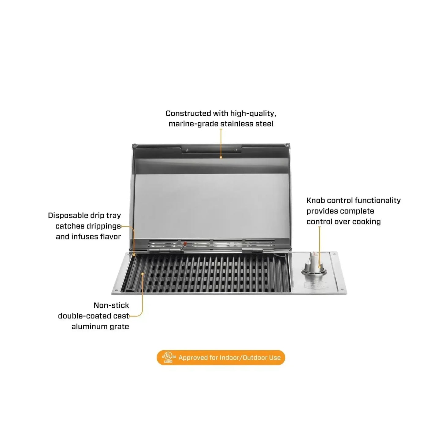 Kenyon City 40" 120V 1-Burner Freestanding Electric Grill