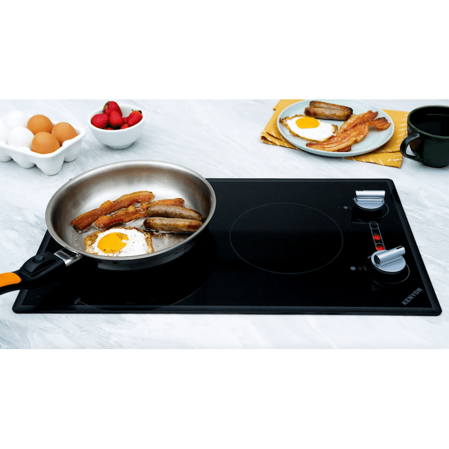 Kenyon Cortez 21" 2-Burner Black 208V Electric Cooktop With Knob Control