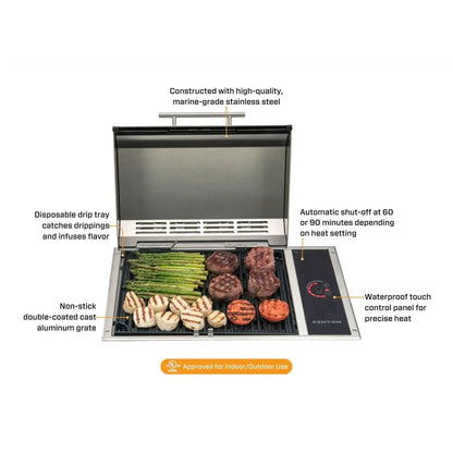 Kenyon Frontier 1-Burner 120V Touch Control Electric Grill With Stand