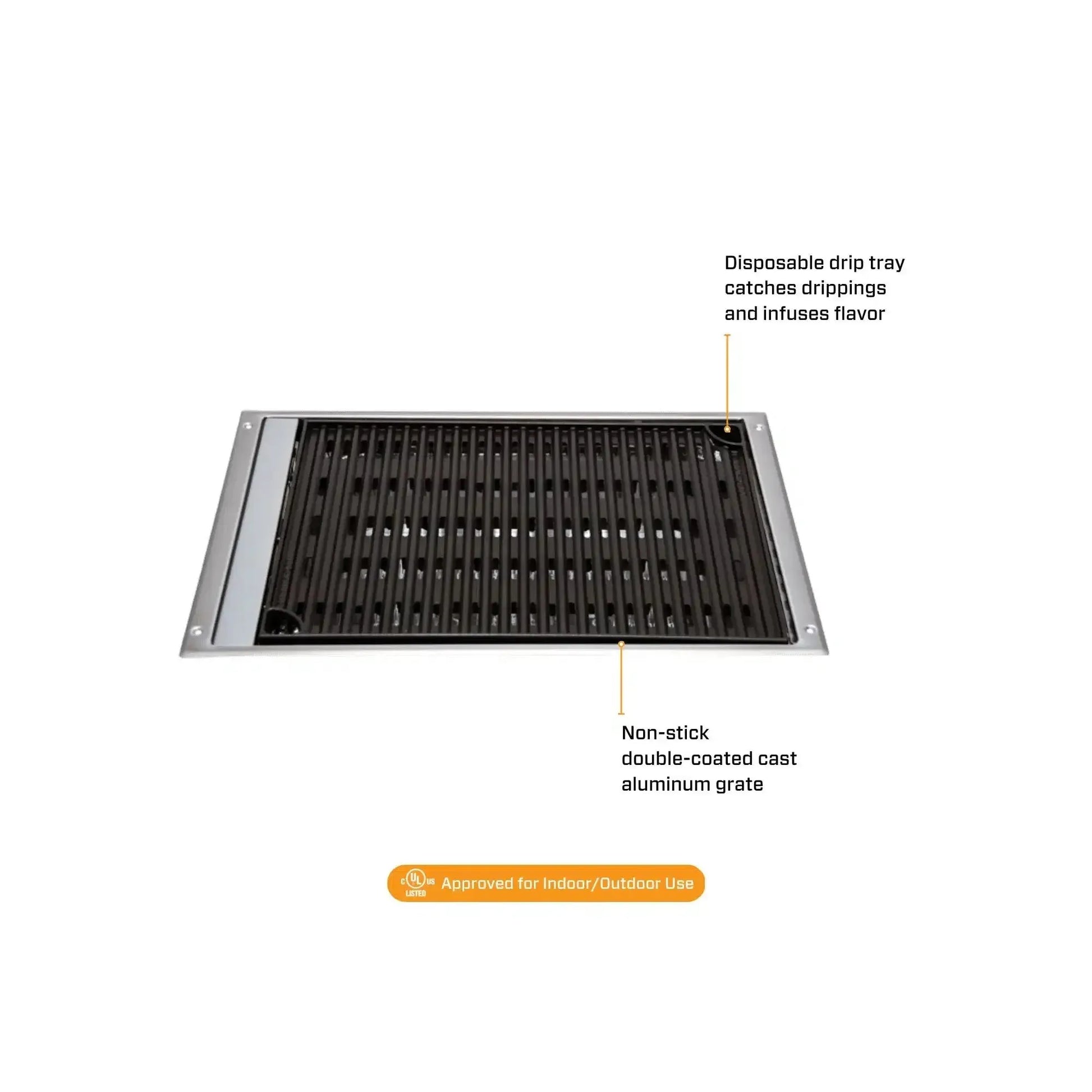 Kenyon Frontier 18" 1-Burner Built-In 120V No Lid Remote Control Electric Grill