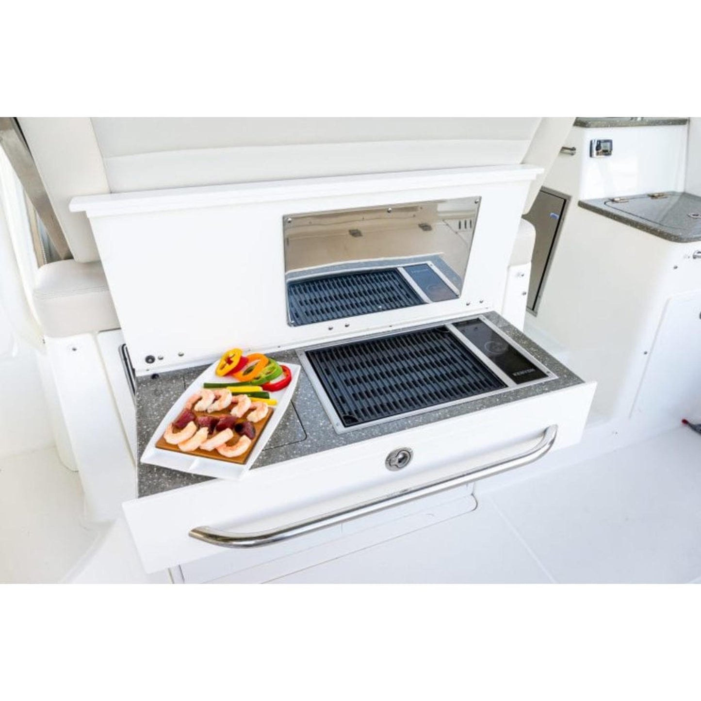 Kenyon Frontier 21" 1-Burner Built-In 120V No Lid Electric Grill With GFCI 3-Prong Cord Plug