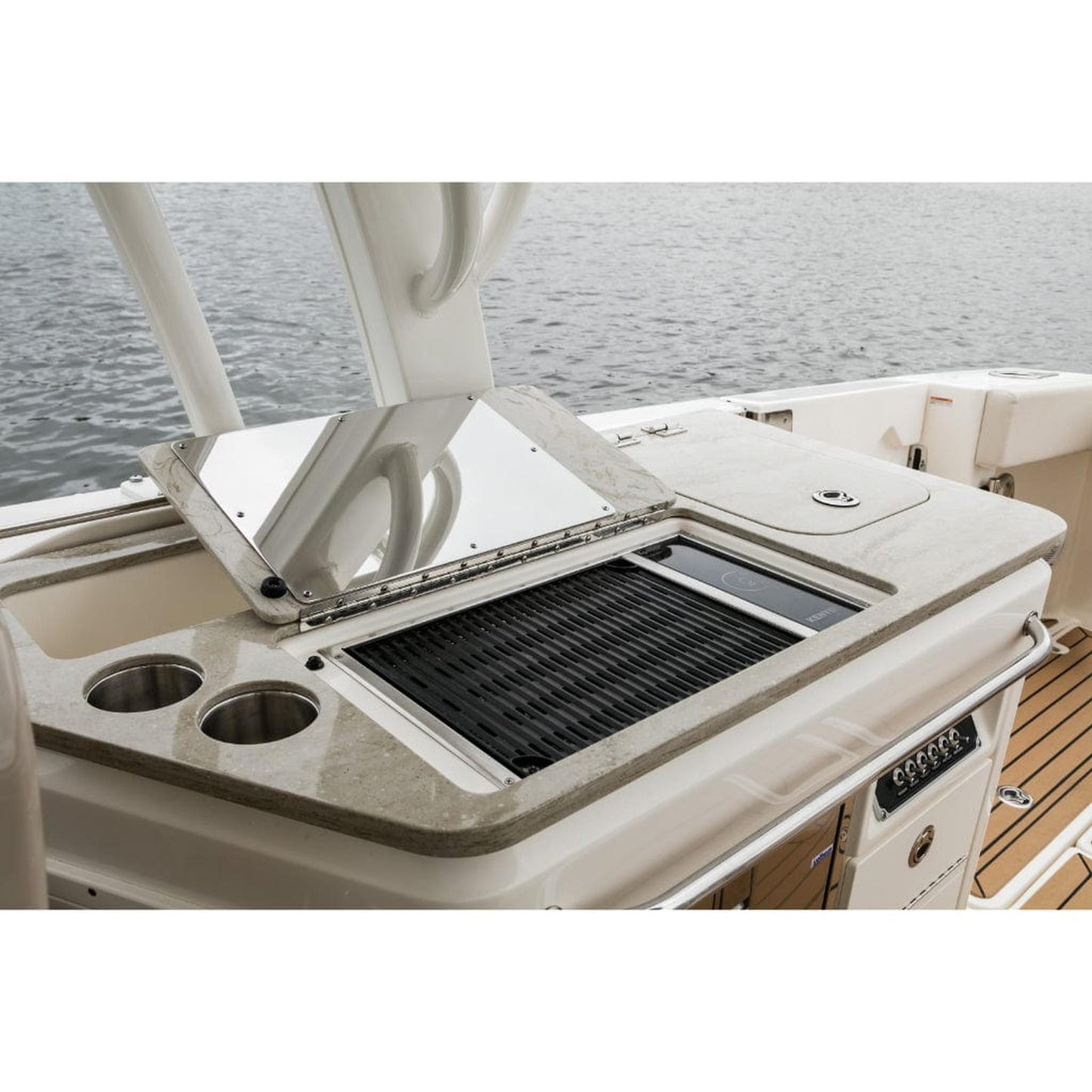 Kenyon Frontier 21" 1-Burner Built-In 120V No Lid Electric Grill With GFCI 3-Prong Cord Portrait Plug