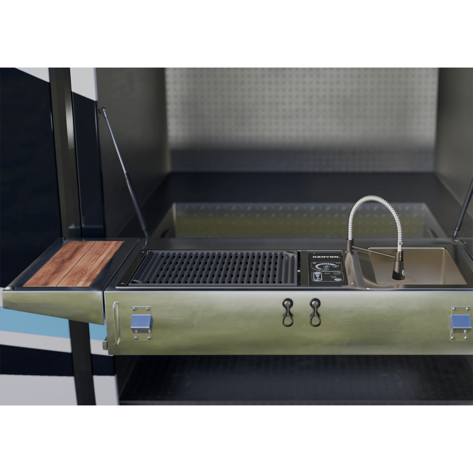 Kenyon Frontier 21" 1-Burner Built-In 240V No Lid Electric Grill With IntelliKEN Touch Control