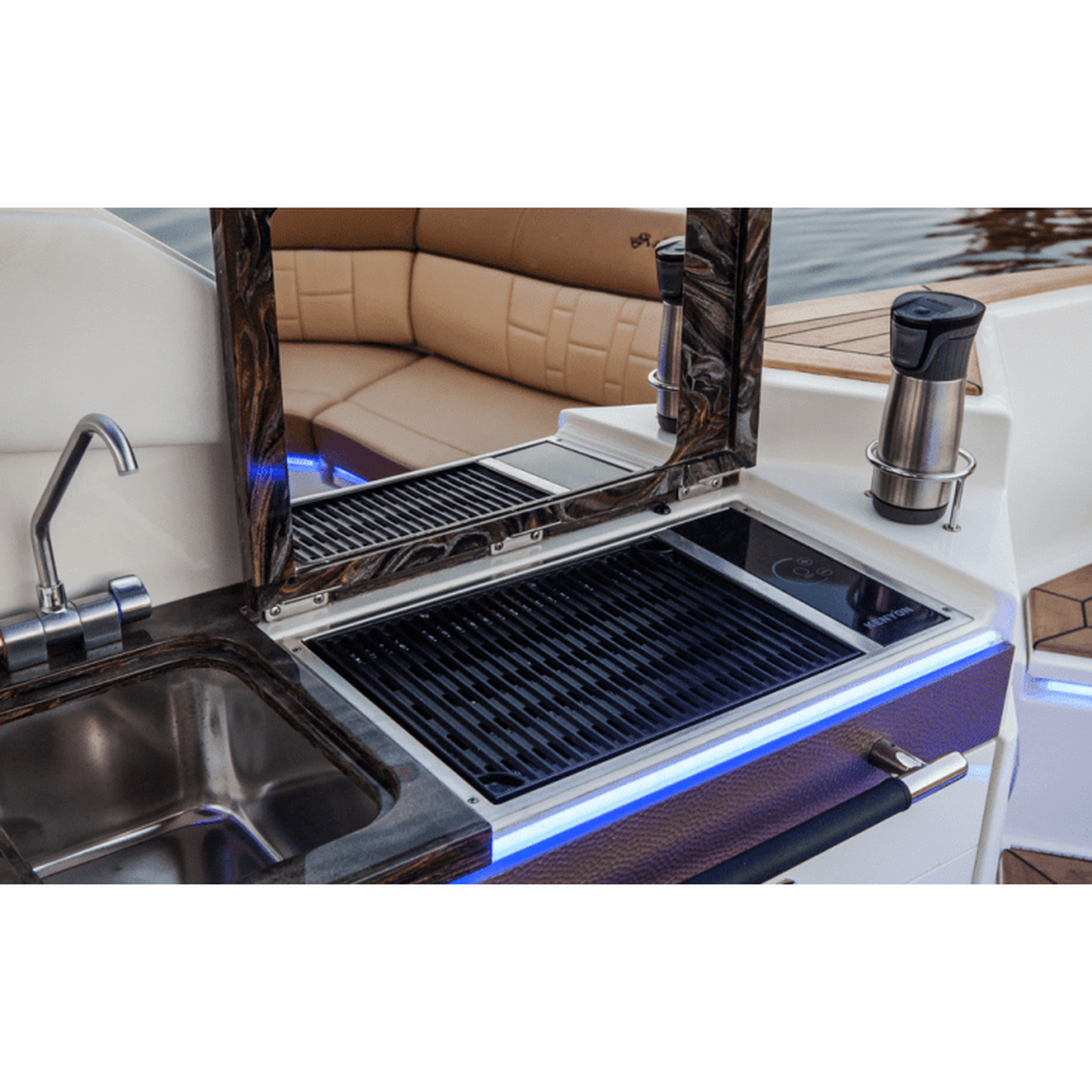 Kenyon Frontier 21" 1-Burner Built-In 240V No Lid Electric Grill With Pigtail Hardwire Portrait Plug