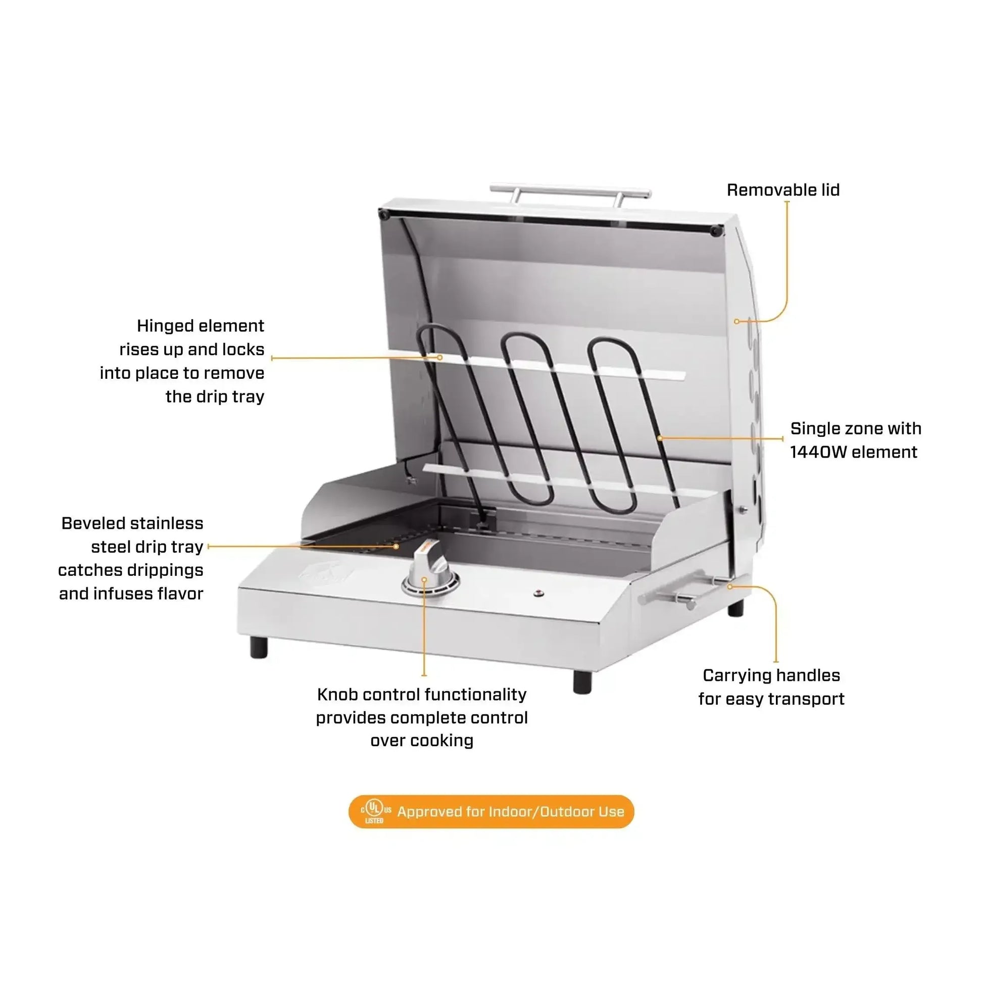 Kenyon G2 20" 120V 1-Burner Portable Electric Grill