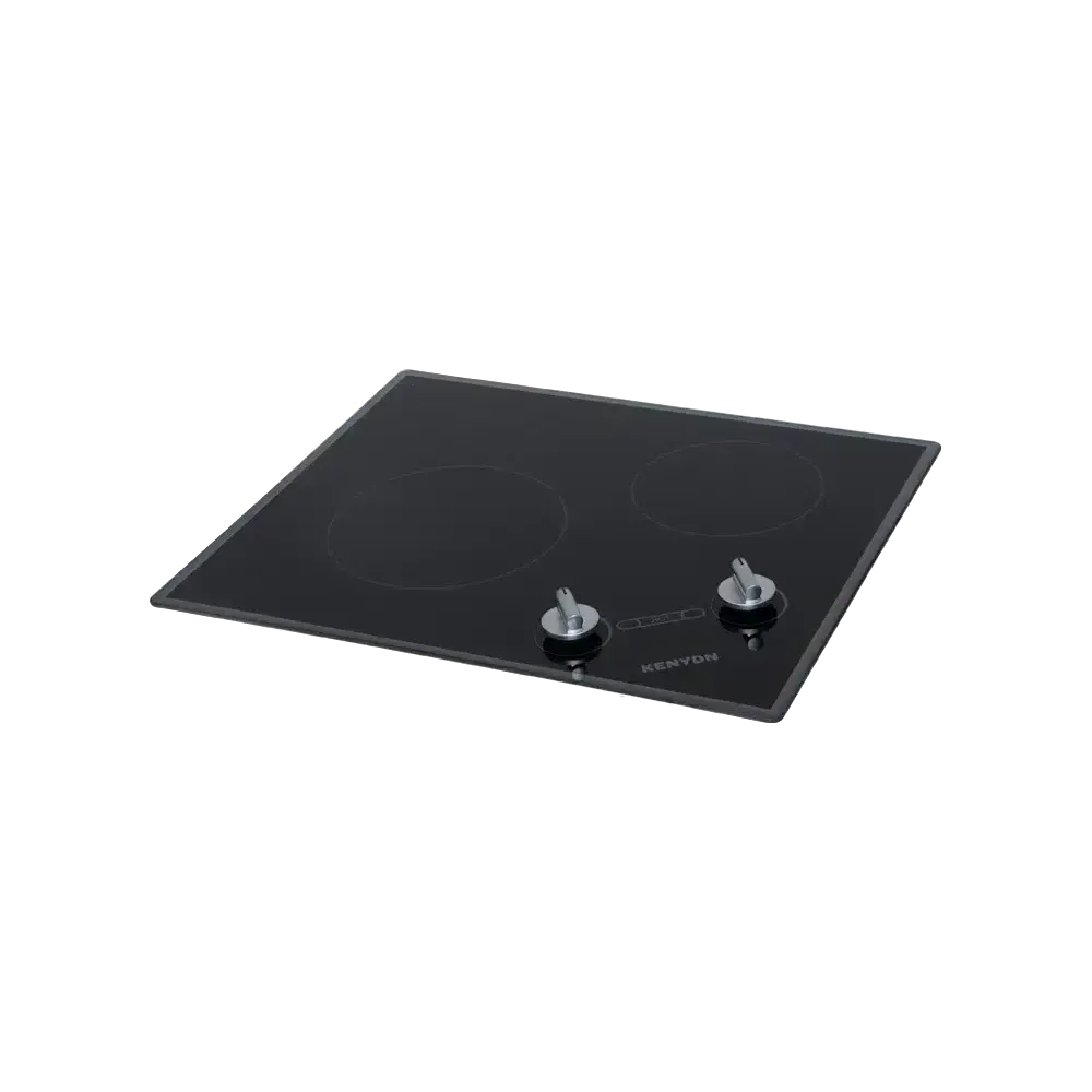 Kenyon Glacier 21" 2-Burner Black 120V Electric Cooktop With Knob Control