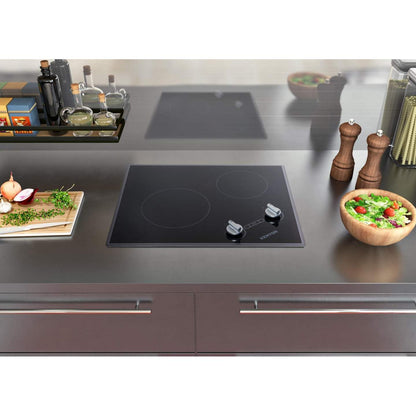 Kenyon Glacier 21" 2-Burner Black 120V Electric Cooktop With Knob Control