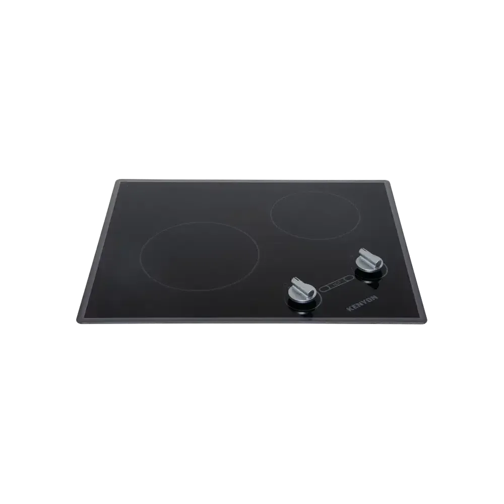 Kenyon Glacier 21" 2-Burner Black 120V Electric Cooktop With Knob Control