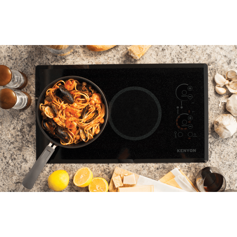 Kenyon Lite-Touch Q 21" 2-Burner Black 120V Small Landscape-Mount Electric Cooktop With Touch Control