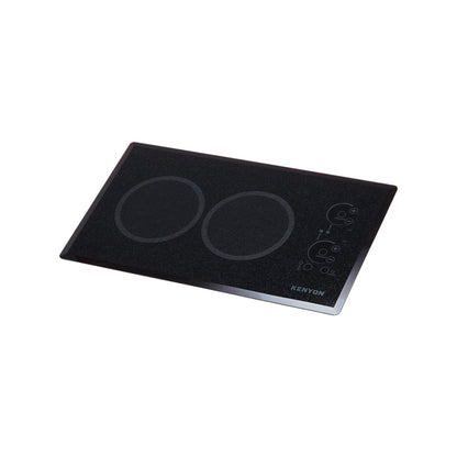 Kenyon Lite-Touch Q 21" 2-Burner Black 120V Small Portrait-Mount Electric Cooktop With Touch Control