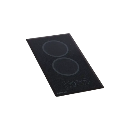 Kenyon Lite-Touch Q 21" 2-Burner Black 240V Small Portrait-Mount Electric Cooktop With Touch Control