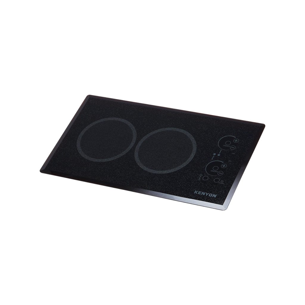 Kenyon Lite-Touch Q 21" 2-Burner Black 240V Small Portrait-Mount Electric Cooktop With Touch Control