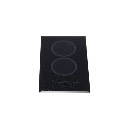 Kenyon Lite-Touch Q 21" 2-Burner Black 240V Small Portrait-Mount Electric Cooktop With Touch Control