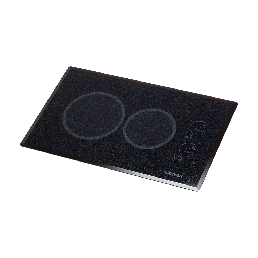 Kenyon Lite-Touch Q 23" 2-Burner Black 120V Large Landscape-Mount Electric Cooktop With Touch Control