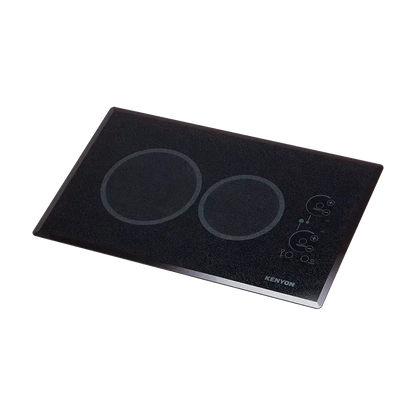 Kenyon Lite-Touch Q 23" 2-Burner Black 120V Large Landscape-Mount Electric Cooktop With Touch Control