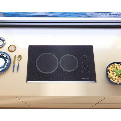Kenyon Lite-Touch Q 23" 2-Burner Black 120V Large Landscape-Mount Electric Cooktop With Touch Control