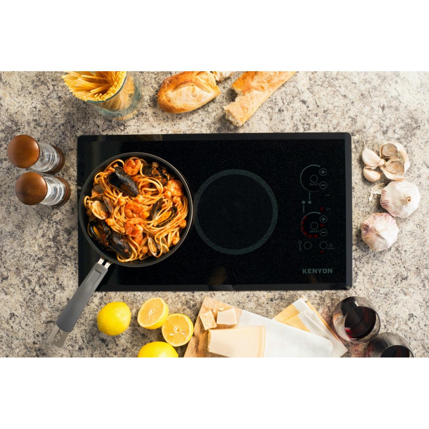 Kenyon Lite-Touch Q 23" 2-Burner Black 120V Large Landscape-Mount Electric Cooktop With Touch Control