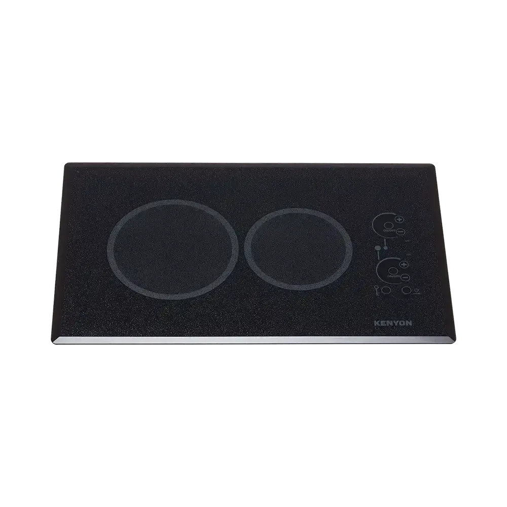 Kenyon Lite-Touch Q 23" 2-Burner Black 120V Large Landscape-Mount Electric Cooktop With Touch Control