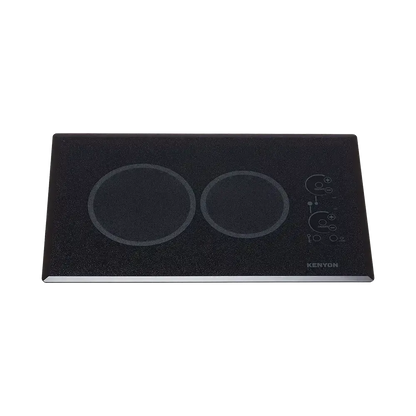 Kenyon Lite-Touch Q 23" 2-Burner Black 120V Large Landscape-Mount Electric Cooktop With Touch Control