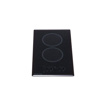 Kenyon Lite-Touch Q 23" 2-Burner Black 120V Large Portrait-Mount Electric Cooktop With Touch Control