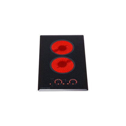 Kenyon Lite-Touch Q 23" 2-Burner Black 208V Large Portrait-Mount Electric Cooktop With Touch Control