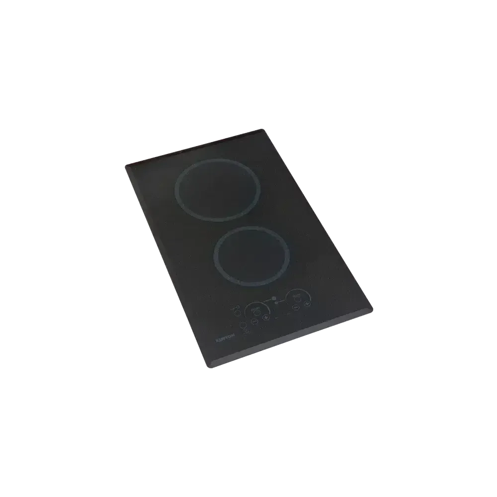 Kenyon Lite-Touch Q 23" 2-Burner Black 240V Large Portrait-Mount Electric Cooktop With Touch Control