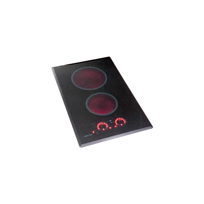 Kenyon Lite-Touch Q 23" 2-Burner Black 240V Large Portrait-Mount Electric Cooktop With Touch Control