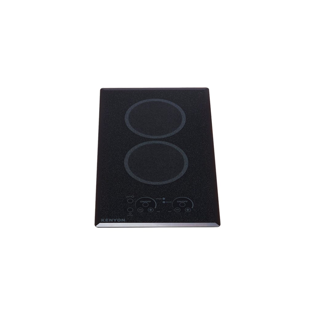 Kenyon Lite-Touch Q 23" 2-Burner Black 240V Large Portrait-Mount Electric Cooktop With Touch Control