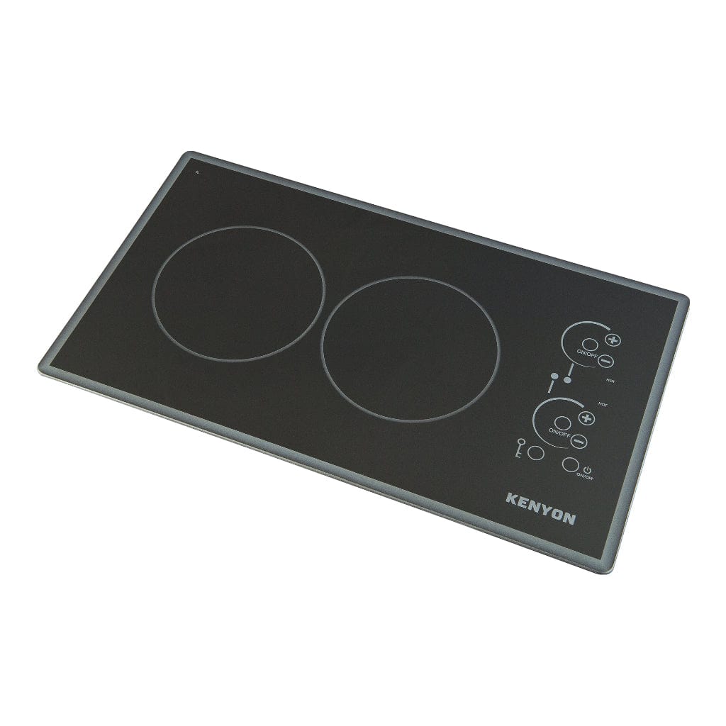Kenyon Lite-Touch Q Cortez 21" 2-Burner Black 120V Landscape-Mount Electric Cooktop With Touch Control