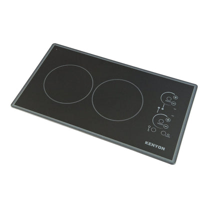 Kenyon Lite-Touch Q Cortez 21" 2-Burner Black 120V Landscape-Mount Electric Cooktop With Touch Control