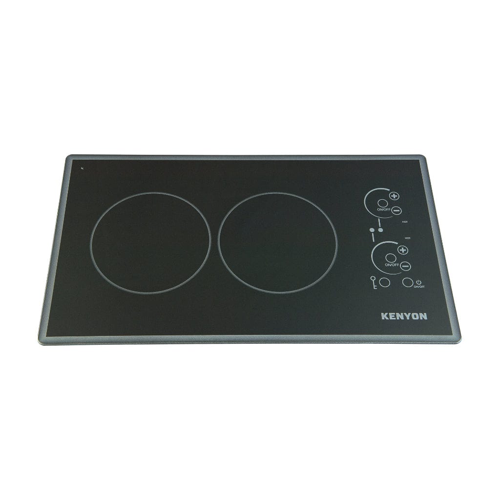 Kenyon Lite-Touch Q Cortez 21" 2-Burner Black 120V Landscape-Mount Electric Cooktop With Touch Control