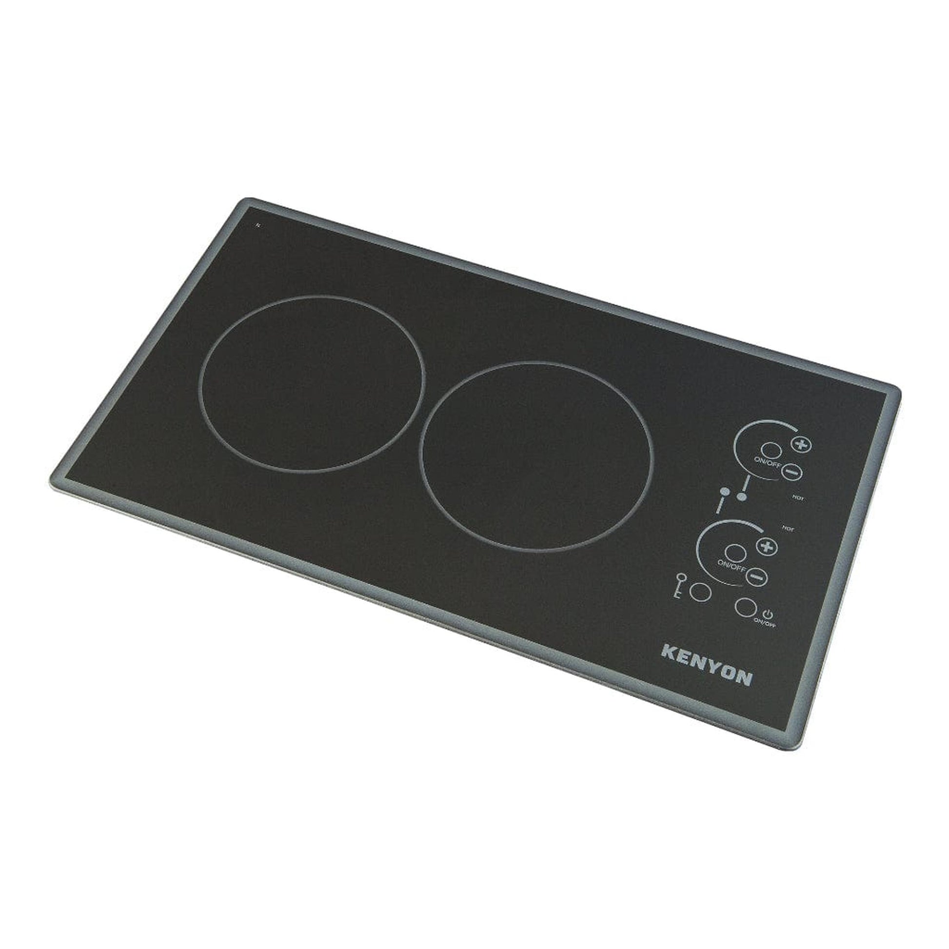 Kenyon Lite-Touch Q Cortez 21" 2-Burner Black 120V Portrait-Mount Electric Cooktop With Touch Control