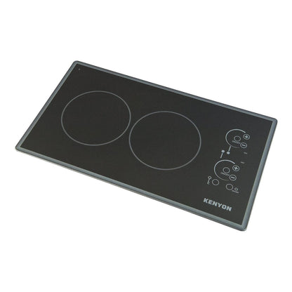 Kenyon Lite-Touch Q Cortez 21" 2-Burner Black 120V Portrait-Mount Electric Cooktop With Touch Control