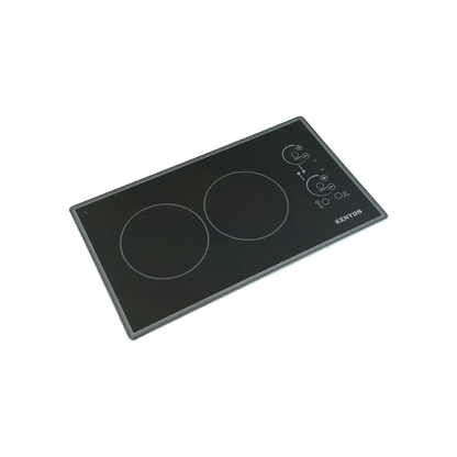 Kenyon Lite-Touch Q Cortez 21" 2-Burner Black 240V Landscape-Mount Electric Cooktop With Touch Control
